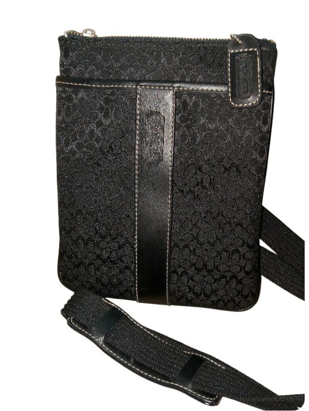 Vintage Y2K Coach Black Crossbody Shoulder Bag - Sleek Travel Organizer